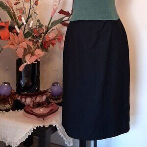 Vintage Mister Leonard Black Pure Virgin Wool Midi Skirt Women’s Winter Skirt